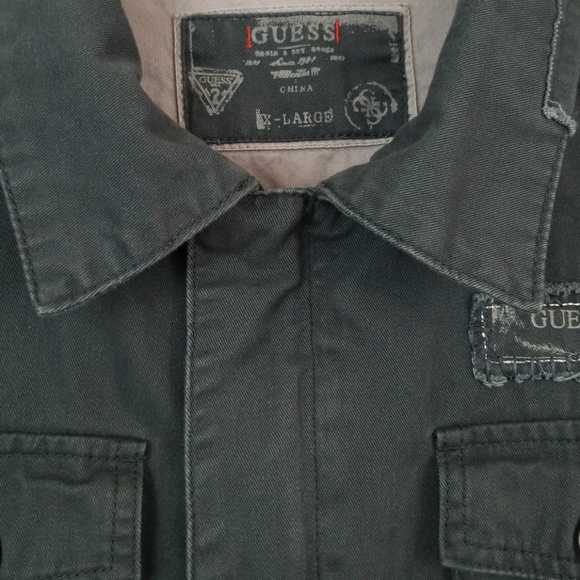 Guess Distressed Cotton Full Zip Jacket - Picture 2 of 8